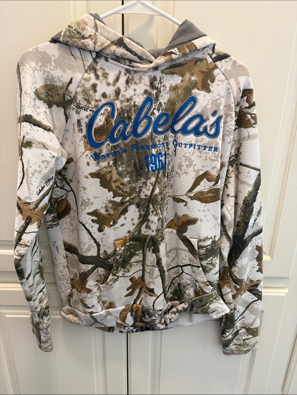 Cabela's Realtree Camouflage Hooded Pullover in White, Brown & Green